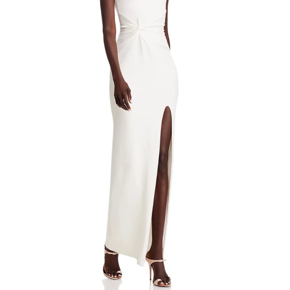 Nookie Lust One-Shoulder Gown Ivory Maxi Dress $339US Size L Made In Australia - Picture 2 of 14